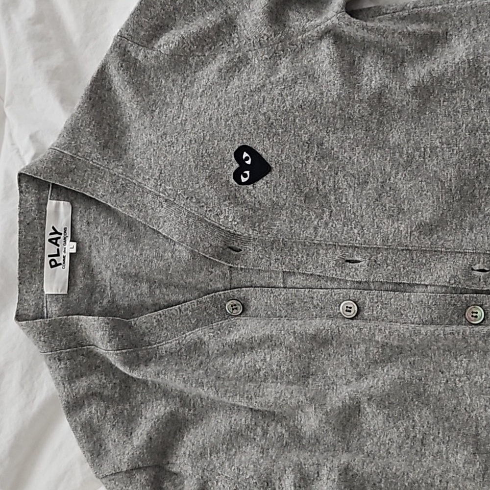 Wool cardigan mens large play comme des garcons